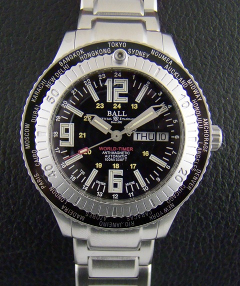 (image for) RARE BALL STEEL WORLD TIMER DAY DATE WATCH / AUTOMATIC